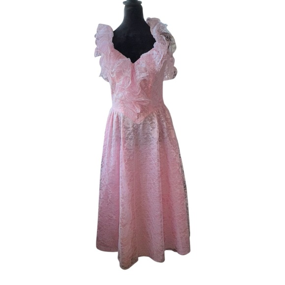 1980's Gunne Sax or Girls Gunne Sax Prom Or Cocktail Dress sz Small - Picture 1 of 16